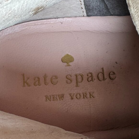 Like New Kate Spade Bitsy Gray Fringe Tassel Suede Moccasin Booties Women's 10M - Picture 12 of 14